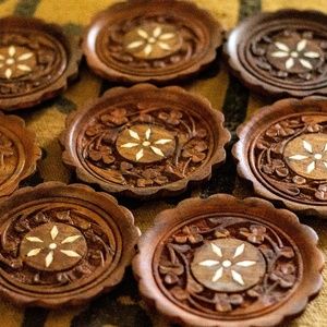 Beautiful Carved Coasters (8)